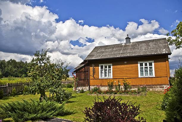 istock Old wooden house village 180879498