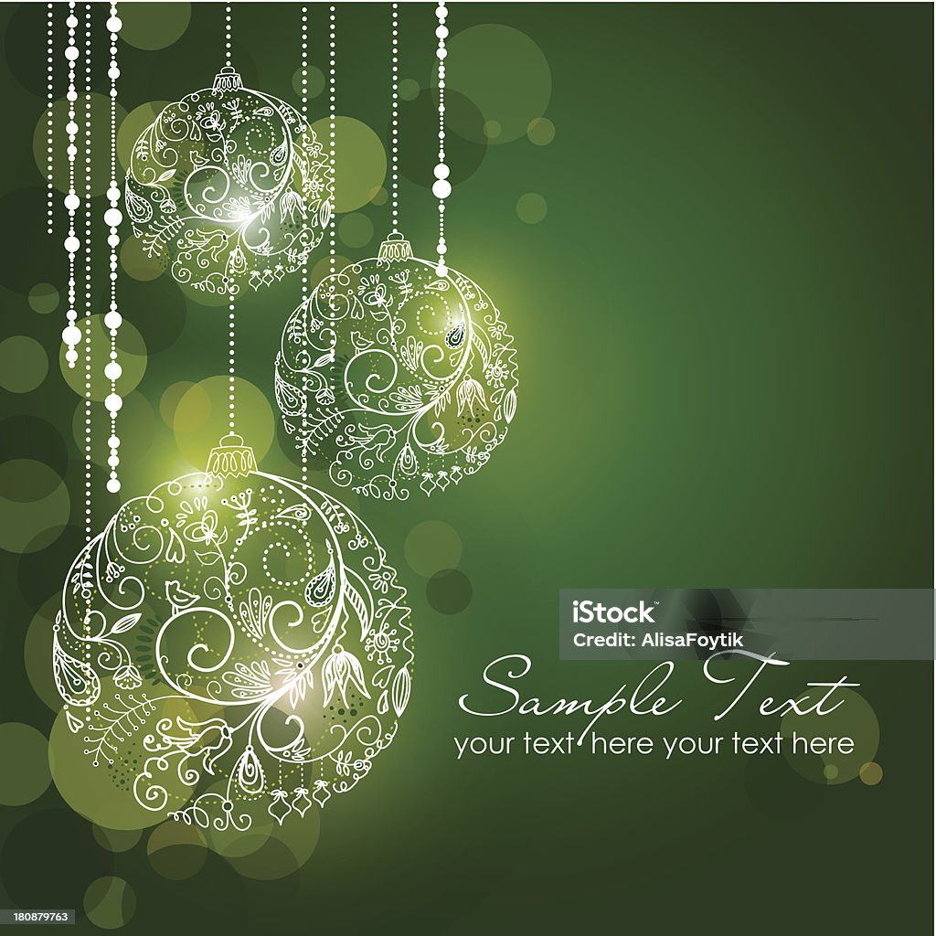 Green Christmas Background Green Christmas Background with Christmas ornaments Abstract stock vector