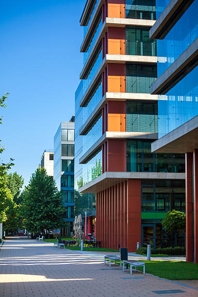istock Alley with modern office buildings in Budapest 180880073