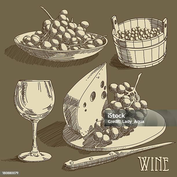 Vintage Wine Collection Stock Illustration - Download Image Now - Alcohol - Drink, Art, Art And Craft