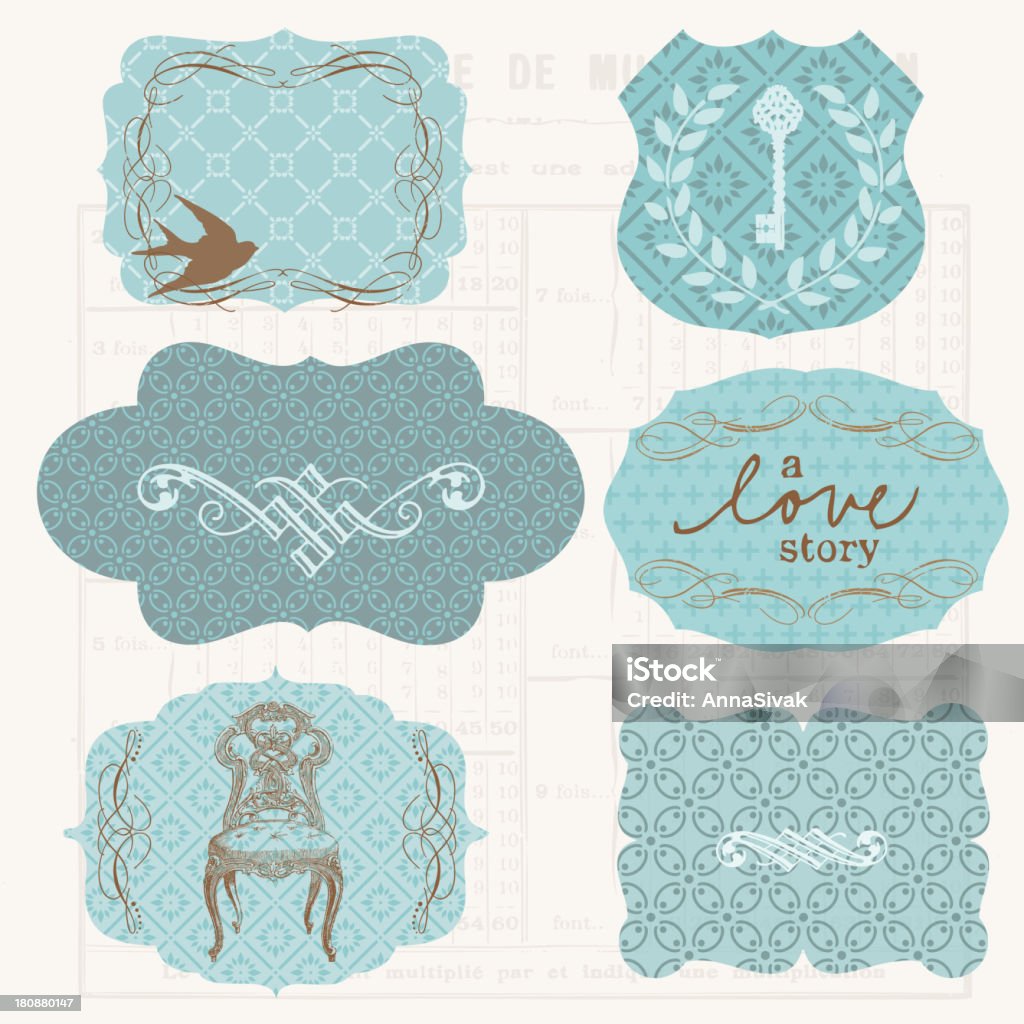 Vintage Design  Old tags and frames Vintage Design elements for scrapbook - Old tags and frames Animal Markings stock vector