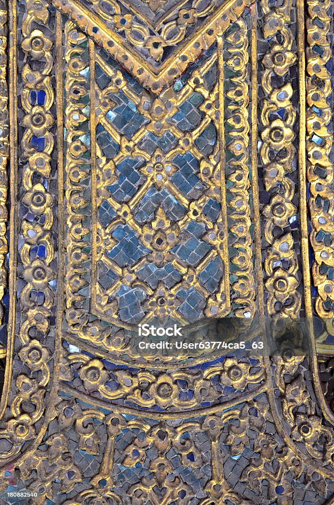 Templo parede Enfeitado cerâmica, Tailândia - Royalty-free Abstrato Foto de stock