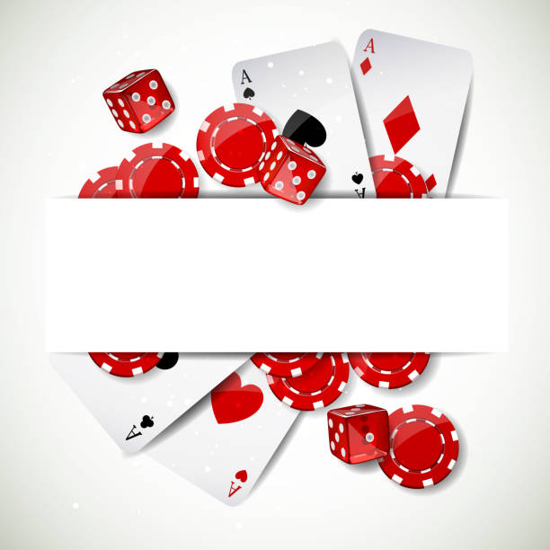 vektor hintergrund mit casino-elemente - cards dice poker casino stock-grafiken, -clipart, -cartoons und -symbole