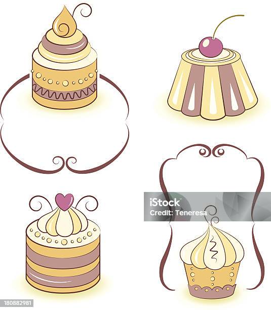 Cute Cupcakes Set Stock Illustration - Download Image Now - Bakery, Baking, Border - Frame
