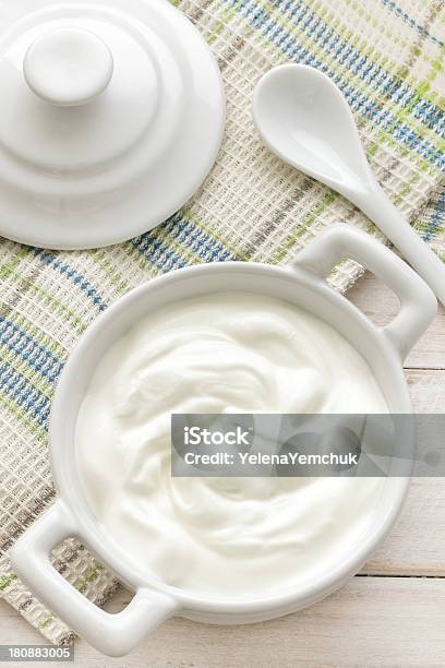 Sour Cream Stock Photo - Download Image Now - Bowl, Ceramics, Cheese