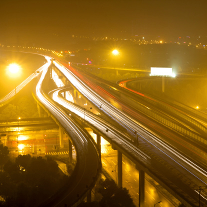 A road junction at evening in changsha ,china