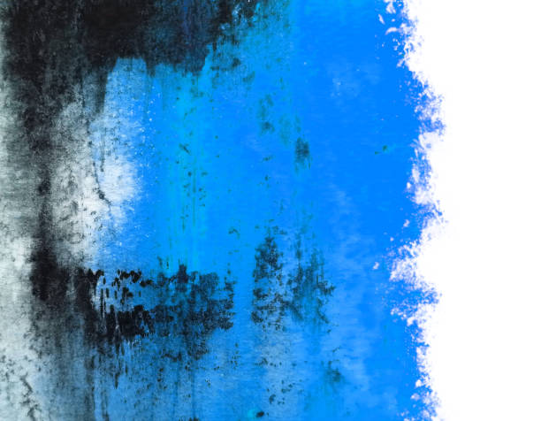 istock watercolor painting template wave abstract black and blue hand drawn texture. white background. asian japan style. 1808854538