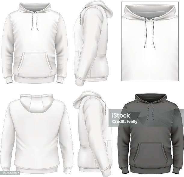 Mens Hoodie Design Template Stock Illustration - Download Image Now - Template, Hooded Shirt, T-Shirt