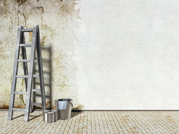 istock Refurbishment of the building wall, old and new 180887183