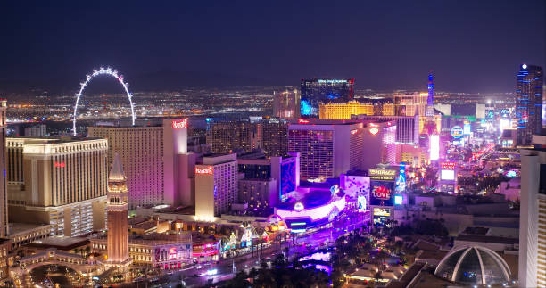 istock Las Vegas Strip at Night - Aerial 1808874655