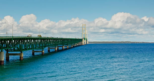 istock High Angle View of Mackinac Bridge on Cloudy Day 1808877946