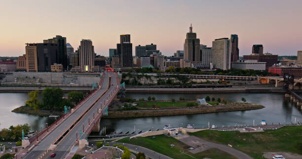 istock Downtown St. Paul, Minnesota's Urban Skyline at Sunset 1808882985