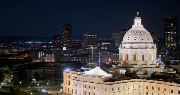 istock Minnesota State Capitol Overlooking Downtown St. Paul, Minnesota at Night 1808883032