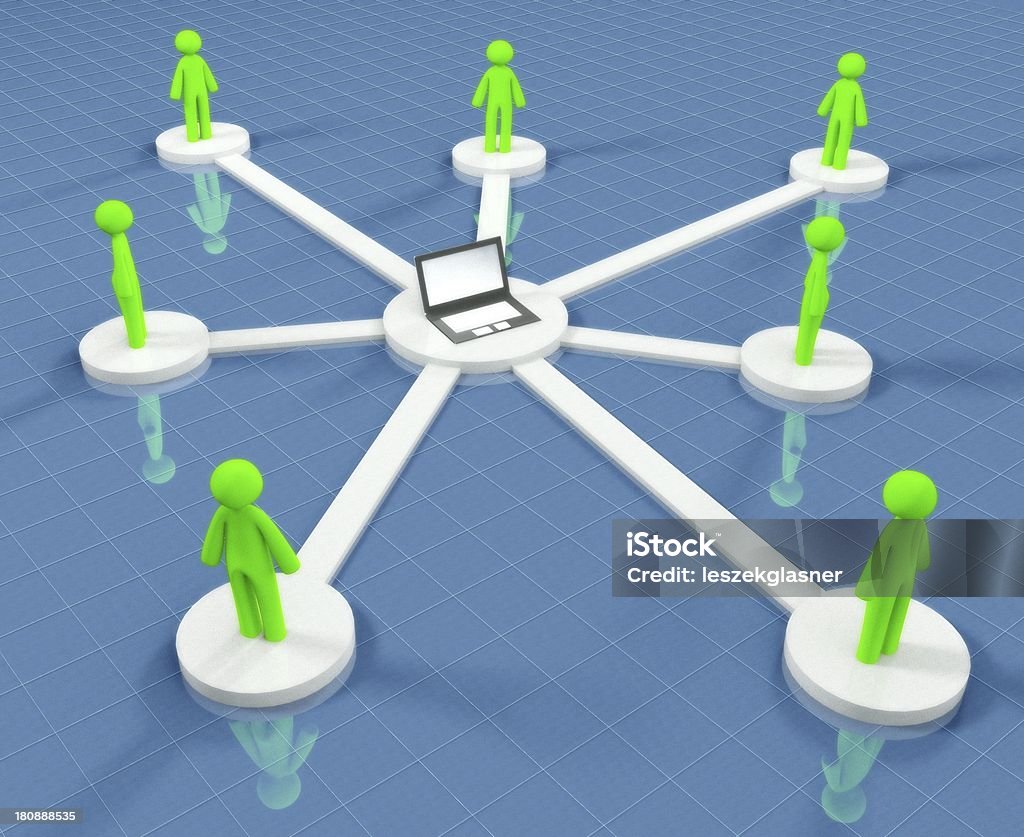 Conectado pessoas colaborar na rede social - Foto de stock de Apoio royalty-free