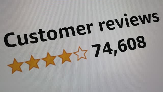 Customer Review Number Counter in Online Shopping Website Animation.