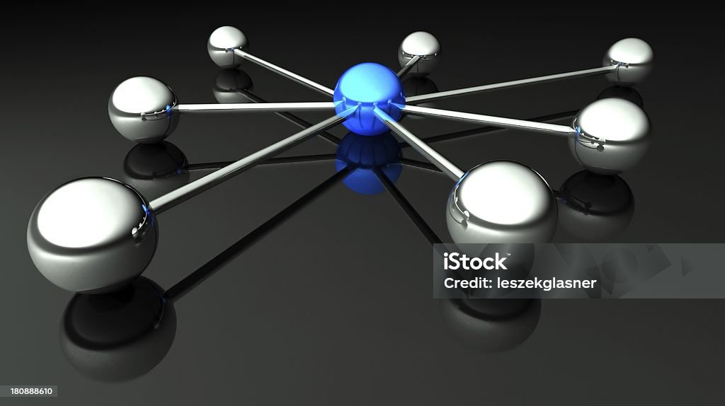 Abstracto concepto de red y comunicación 3d - Foto de stock de Azul libre de derechos