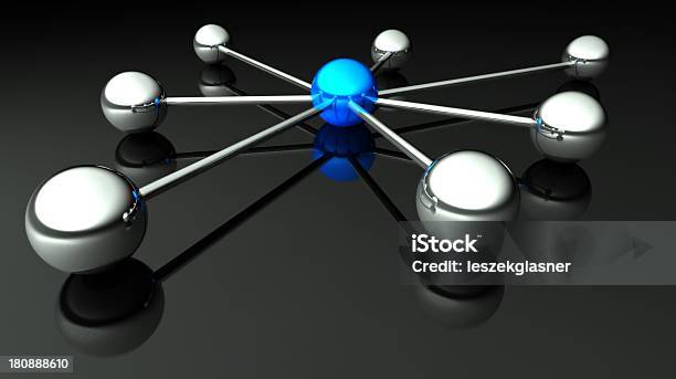 Abstrato Concepção De Rede E Comunicação 3d - Fotografias de stock e mais imagens de Apoio - Apoio, Azul, Comunicação