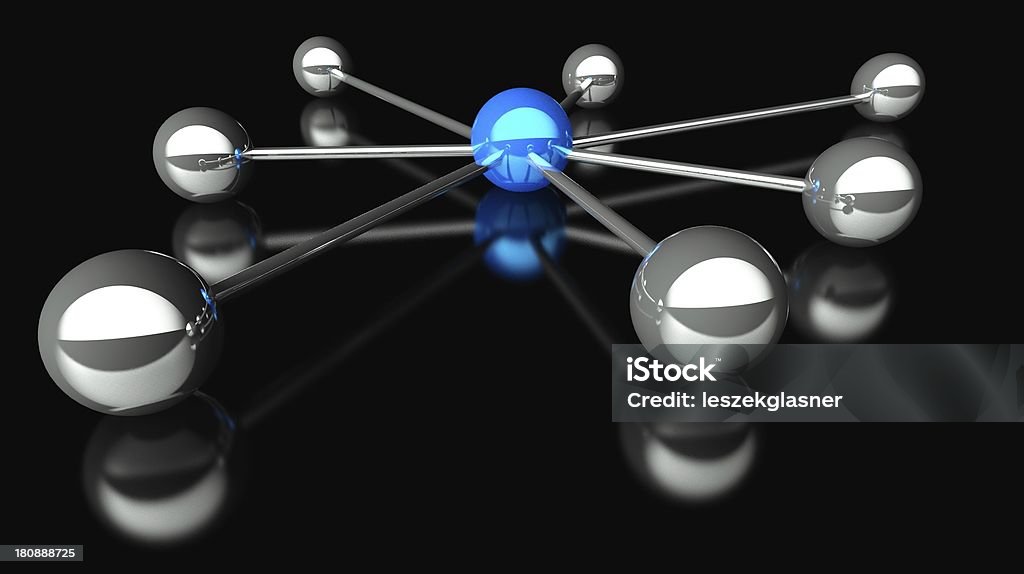 Abstracto concepto de red y comunicación 3d - Foto de stock de Azul libre de derechos