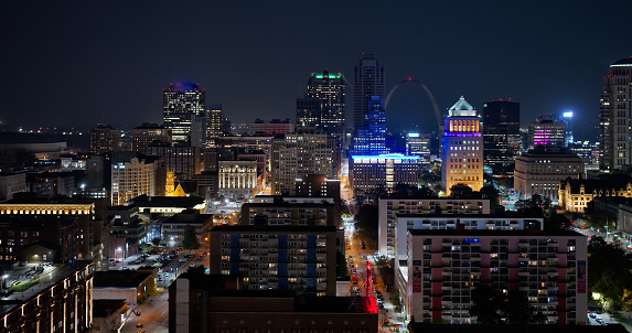 Aerial view of Downtown Calgary. Alberta, Canada.