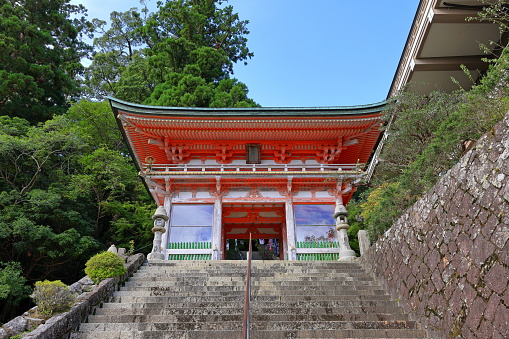 Nachikatsuura, Japan- September 29th, 2023:Kumano-Nachi Taisha Grand Shrine at Nachisan, Nachikatsuura, Wakayama, Japan