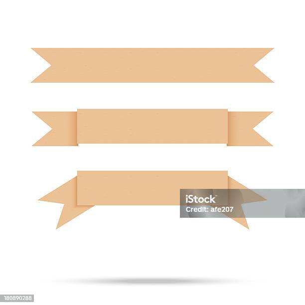 Popular Brown Ribbon Old Paper Vintage Label Banner Isolated Vec Stock Illustration - Download Image Now