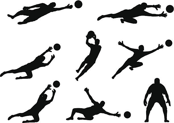 bramkarz - soccer soccer player goalie playing stock illustrations