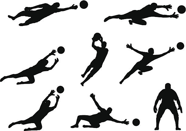 goalkeeper goalkeeper movements soccer soccer player goalie playing stock illustrations