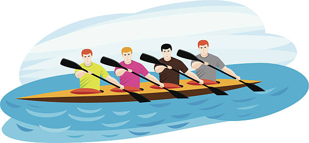 ilustrações de stock, clip art, desenhos animados e ícones de barco de equipa - rowboat sport rowing team sports race