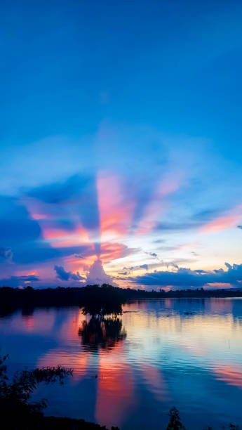 istock Sunset reflection and clouds in the reservoir 1808918361