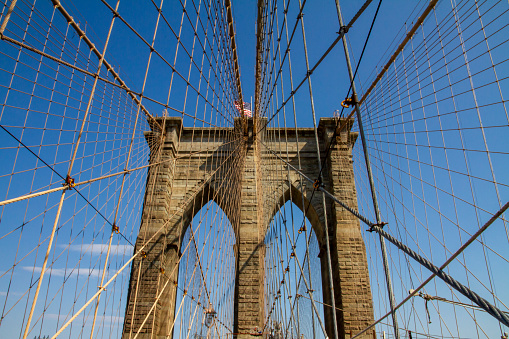 Brooklyn Bridge and blue sky