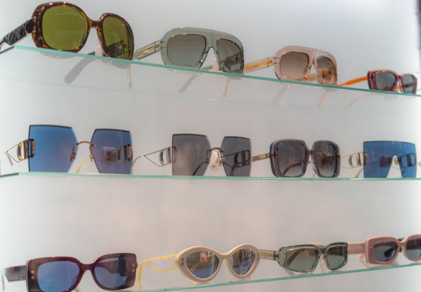 istock View through the shop window: Sunglasses collection in a illuminated showcase 1808927846