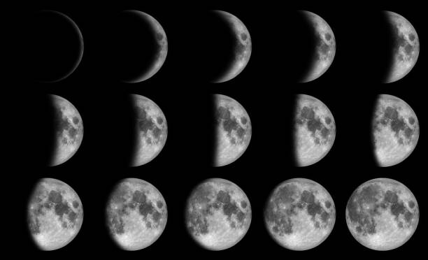 fases da lua - moon change eclipse cycle imagens e fotografias de stock