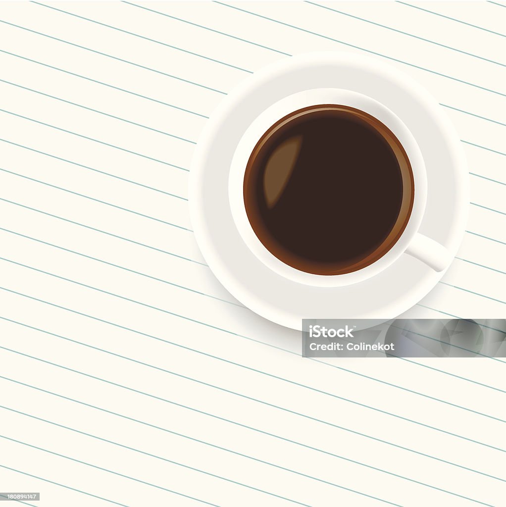 Tasse Kaffee auf der Seite - Lizenzfrei Abzeichen Vektorgrafik