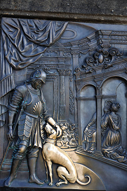 Prague St John Nepomuk statue stock photo