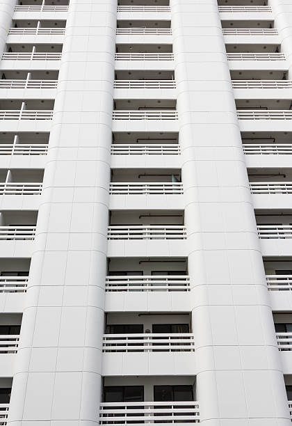 istock Vertical many white balcony of a modern building 180896848