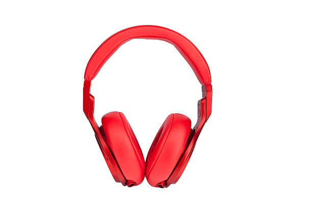 istock Red headphones isolated on a white background. 180897571