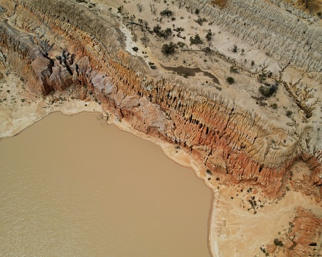 Aerial shot of disused quary
