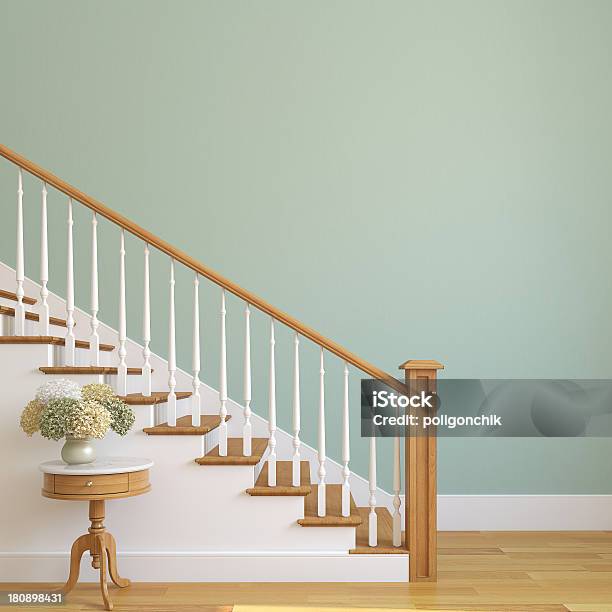 Foto de Escada Em Casa Moderna e mais fotos de stock de Escadaria - Escadaria, Interior de casa, Madeira