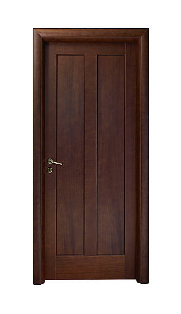 istock Dark wooden door 180898495