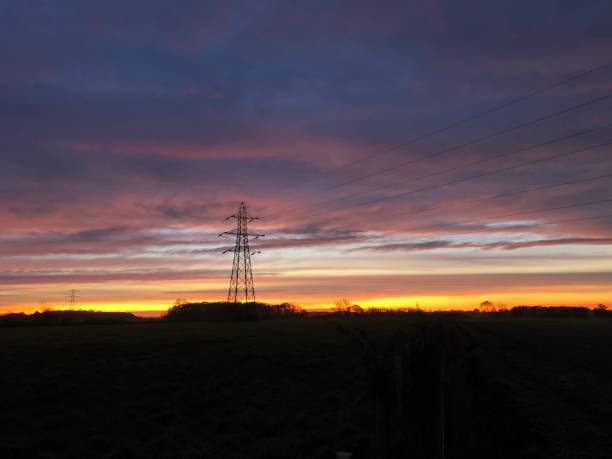 istock Pylons at sunrise 1808998415