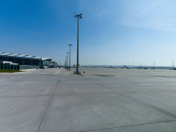 istock Airplane waiting for passengers for flight. No people. 1809023064
