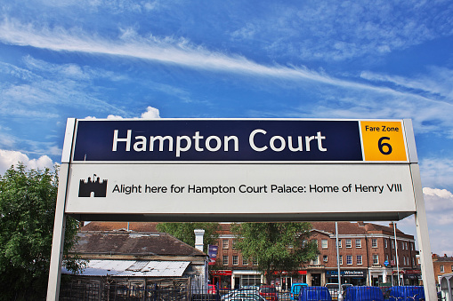 Hampton cort, UK - 08 Aug 2013: The railway station in England