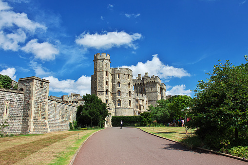 Hampshire, England, UK - 4th August, 2012: Highclere Castle is an English country residence circa 1600 which has become known to millions around the world as Downton Abbey from the TV series of the same name. Now a major tourist attraction around 1,200 people per day visit this iconic location to enjoy the splendour of the house and walk in the footsteps of the much actors much loved by their fans.