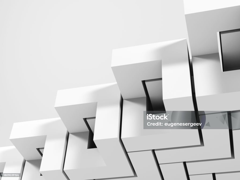 Minimal Structure Abstract White Geometric Installation Minimal Structure 3d Stock Photo ...