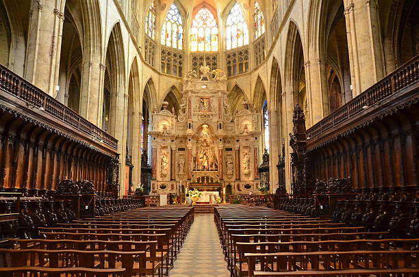 Church interior stock photo