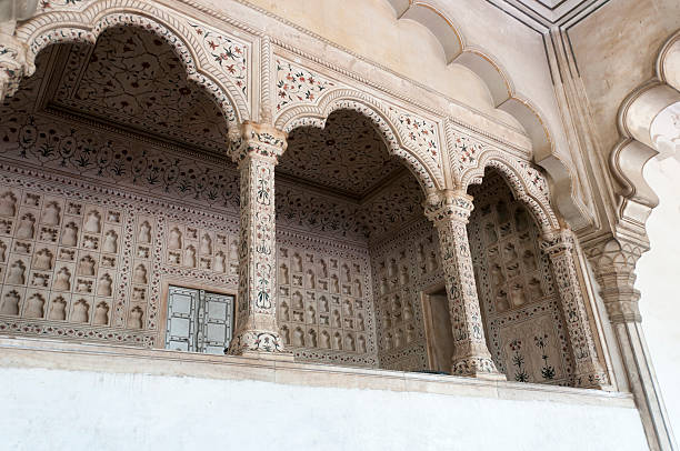 istock Peacock Throne in the Agra Red Fort 180904197