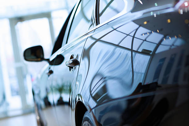 istock Rear view of luxury car 180904320