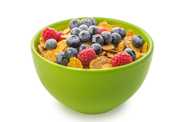 istock Bowl of cereal with raspberries and blueberries 180904688