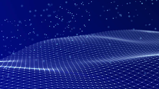 istock Sci-fi background. Digital landscape with dots and lines. Cyberspace grid. Background concept for your design. 3d 1809054887