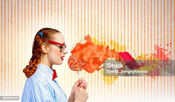 Funny Girl With Lollipop Stock Photo - Download Image Now - Adult, Adults Only, Beautiful People